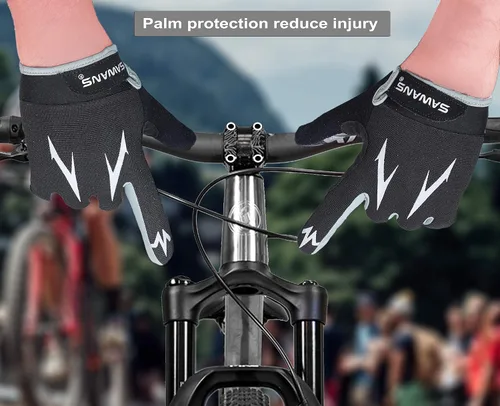 Vista 7 de Guantes de ciclismo para pantalla táctil, transpirables, para bicicleta de montaña, para carretera, antideslizantes, acolchados, para hombres