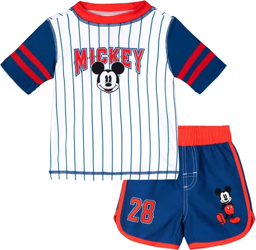 Vista 8 de Disney Conjunto de 2 piezas de traje de baño y traje de baño para bebés y niños Azul