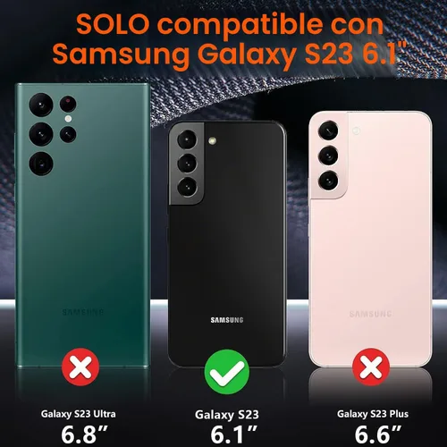 Vista 2 de SPIDERCASE Funda diseñada para Samsung Galaxy S23, [protección contra caídas de grado militar de 10 pies], paquete de 2
