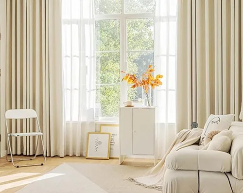 Vista 7 de Cortinas opacas con ojales de 45 pulgadas de largo, cortinas opacas para sala de estar, 2 paneles de tela jacquard con textura ondulada de agua