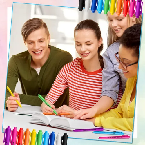Vista 4 de Epakh 50 bolígrafos divertidos a granel, suministros de oficina divertidos bolígrafos con frases inspiradoras, citas motivacionales, regalo novedoso
