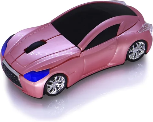 Vista 10 de Ratón inalámbrico de coche deportivo, ratón inalámbrico de computadora portátil de escritorio Ratones ópticos de 2.4 GHz para YFND (negro)