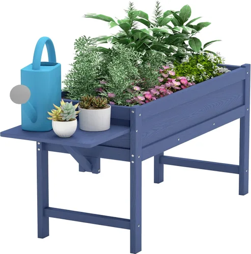 Vista 19 de Cama de jardín elevada pequeña de HDPE, jardinera elevada con patas, jardinera para exteriores resistente a la intemperie, camas elevadas para Aruba