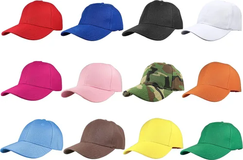 Vista 46 de Gorras de béisbol con correa trasera ajustable, lisas, negras, 12