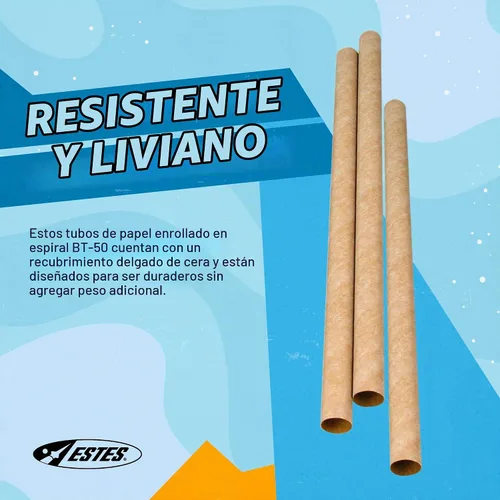 Vista 3 de Estes 3086 Paquete de 3 tubos de carrocería BT-50, suministros de construcción de cohetes modelo volador, accesorios de kit de modelo de cohete