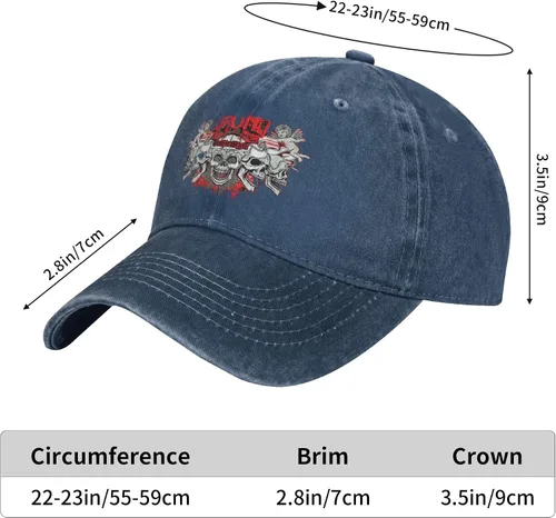 Vista 8 de Sombrero de vaquero de moda para hombre y mujer, ajustable para cuatro estaciones, gorra de béisbol del infierno con ángel, azul marino, Azul marino