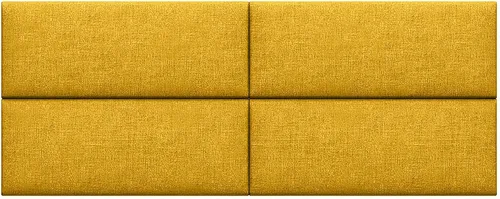 Vista 10 de Jaxx Panelist - Cabecero acolchado moderno, juego de 4 paneles para montar en la pared, tamaño Queen, microterciopelo dorado ámbar