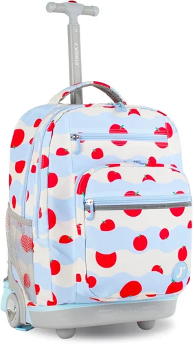 Vista 27 de J World Sundance Mochila Rodante para Laptop para Niñas y Niños. Mochila Escolar con Ruedas, Rombos negro, 20 pulgadas
