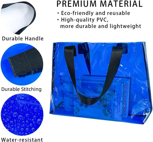 Vista 4 de Bolsa grande transparente – Versátil, impermeable, resistente a las manchas, bolsa de hombro transparente para el trabajo
