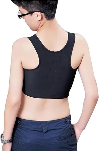 Vista 2 de Carpeta elástica para el pecho para mujer Tomboy transpirable para pecho grande FTM, camiseta sin mangas
