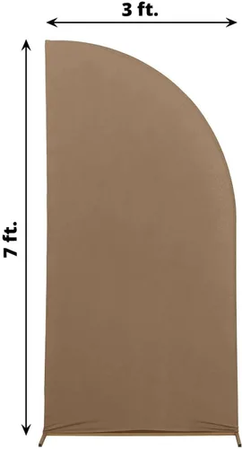 Vista 159 de Efavormart - Juego de 4 fundas de elastano beige para arco de media luna, fundas de telón de fondo Chiara de 2.5 pies a 7 pies para escenarios