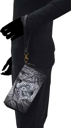 Vista 4 de Anna by Anuschka Organizador de pulsera de cuero genuino pintado a mano para mujer