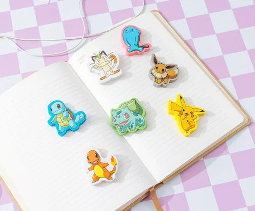 Vista 8 de Creative Kids Paquete de 7 borradores de Pokémon, Pikachu, Bulbasaur, Squirtle, Charmander, Eevee, Meowth, Wobbuffet