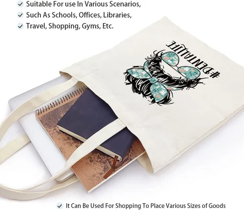Vista 6 de ZHANTUONE La bolsa de cosméticos hecha de lona no solo es novedosa y única en diseño, sino que también es segura y práctica con una cremallera