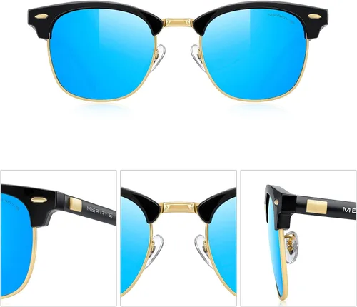 Vista 3 de MERRY'S S8054 gafas de sol polarizadas retro casi sin montura para hombre y mujer