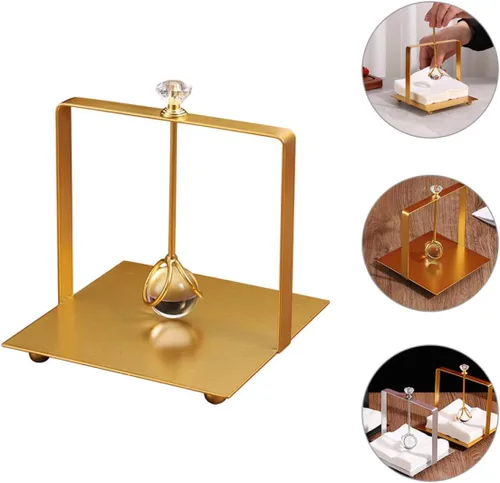 Vista 8 de Metal Napkin Stand Decorative Tissue Dispenser with Weight, Gold Square Desktop Napkin Holder for Restaurant, Bar, and Home Table Organizer