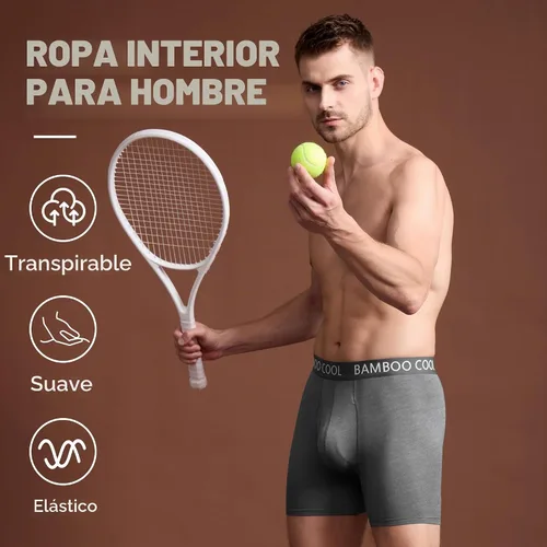 Vista 2 de BAMBOO COOL Men's Cooling Underwear Ultra Soft Breathable Boxer Briefs Pack