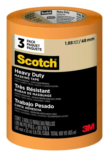 Vista 14 de Scotch Cinta adhesiva resistente para pintores, 6 rollos, 4.77 cm x 54.99 m, para uso en vinilo, alfombra, metal y plástico, cinta adhesiva