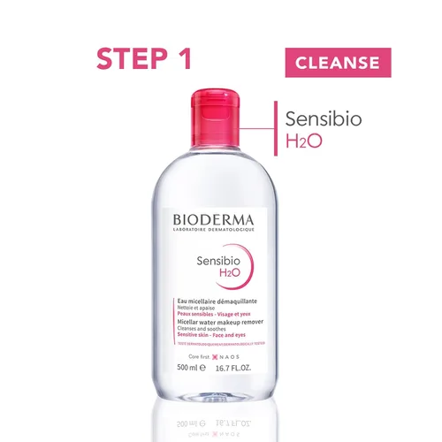 Vista 2 de Bioderma - Sensibio - Agua Micelar H2O - Limpiador Desmaquillante - Limpiador Facial para Piel Sensible