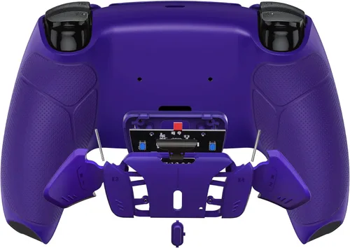 Vista 7 de eXtremeRate Galactic Purple Rubberized Grip Programable RISE4 Remap Kit for PS5 Controller BDM-010 BDM-020, Upgrade Board & Redesigned Back Shell &