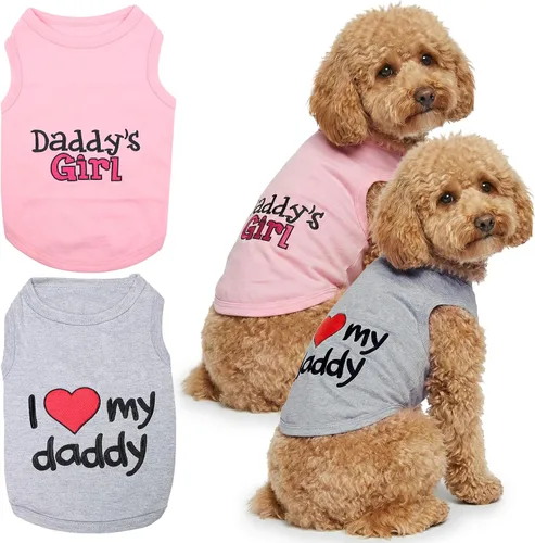 Vista 43 de Parisian Pet - Camiseta para perros y gatos, con texto en inglés Daddy's Girl, 2XS