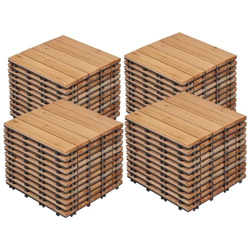 Vista 13 de Yaheetech 55 azulejos de terraza de patio entrelazados de madera compuesta de madera para cubierta de pisos de madera de 12 x 12 pulgadas, madera