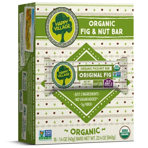 Vista 12 de Happy Village Barra orgánica de higo y nueces, APRICOT, solo 3 ingredientes, sin gluten, sin azúcar añadida, Kosher, sin OMG, vegana, buena fuente