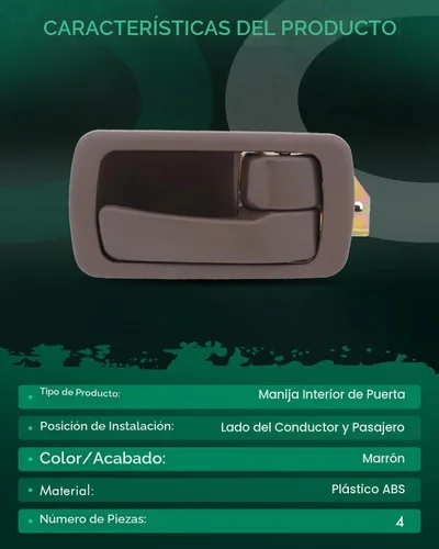 Vista 4 de SCITOO Manija de puerta interior compatible con Toyota 1992-1996 para Camry Brown Interior Conductor Izquierdo Pasajero Interior Derecha Interior 4