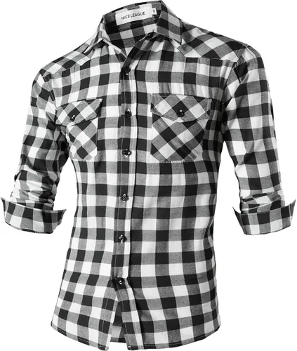 Vista 82 de jeansian - Camisas de manga larga de ajuste entallado para hombre (8397), con botones, informales y de vestir.