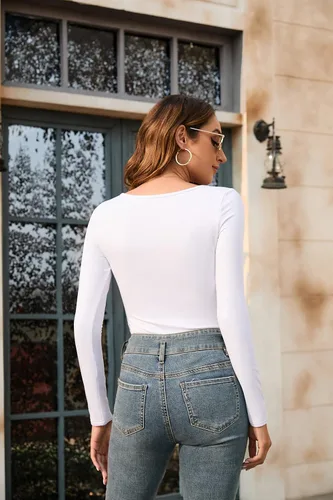Vista 6 de Hairwilly Body para mujer, cuello cuadrado, tanga de manga larga