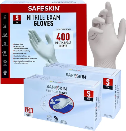 Vista 15 de SAFESKIN Nitrile Exam Gloves Disposable - 3.5 Mil, Gray, Powder Free Gloves for Medical, Dental, Cleaning, Cooking