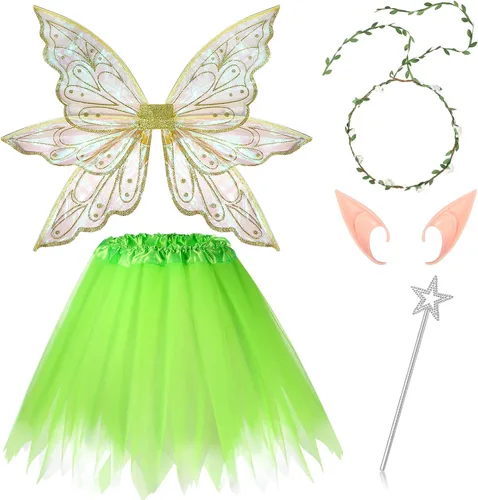 Vista 7 de Hicarer 5 Pcs Women Fairy Wing Costume for Halloween Party