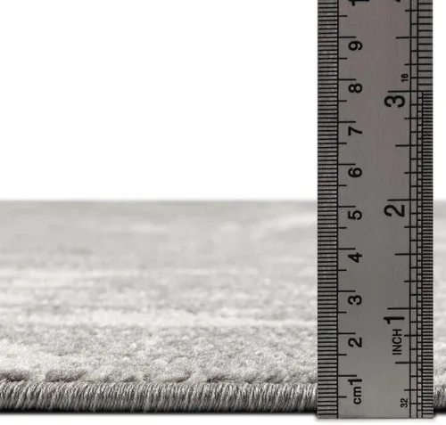 Vista 2 de Unique Loom Lennon Collection - Alfombra de área Zal (2 pies x 3 pies 1 pulgada, rectangular, gris y marfil)