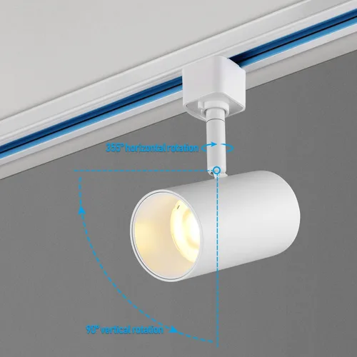 Vista 6 de LEONLITE Cabezales de iluminación LED de 8.5 W, cabezales de luz de riel tipo H, iluminación de pista regulable de 45°, accesorio de iluminación