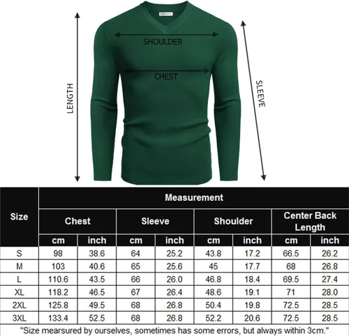 Vista 6 de COOFANDY Suéter de punto con cuello en V para hombre, manga larga, casual, ajustado, suéter sin botones