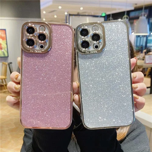 Vista 19 de Funda compatible con iPhone 11 Pro con purpurina, de lujo, linda, flexible, cubierta chapada, protección de cámara, a prueba de golpes, funda