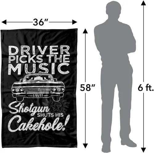 Vista 4 de LOGOVISION Supernatural Driver Picks Music - Manta polar de 36 x 58 pulgadas