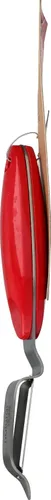 Vista 6 de Natural Home Pelador moldeado de bambú y acero inoxidable, rojo cereza
