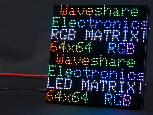Vista 12 de Panel de matriz LED RGB 64 × 32, 2048 píxeles DOTS de 0.118 in de paso, compatible con Arduino/Raspberry Pi Pico/ESP32, permite mostrar texto