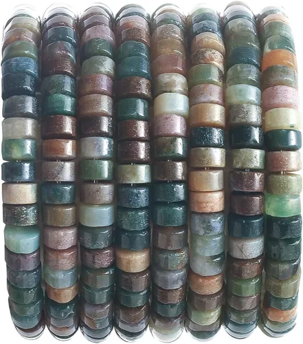 Vista 28 de Abalorios Espaciadores de Jade Natural Africano 4x2mm 38cm/str Redondos Planos Semipreciosos para Hacer Pulseras y Collares Jade africano