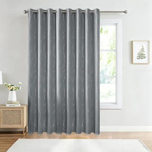 Vista 36 de BUHUA - Paneles de cortinas opacas para sala de estar, cortinas grises con aislamiento térmico, cortinas de ventana para dormitorio - 72 pulgadas