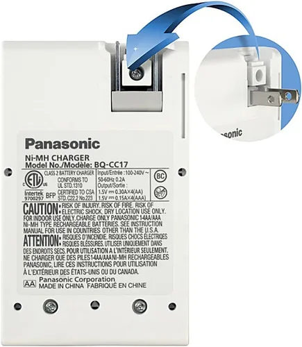 Vista 3 de Eneloop Panasonic Advanced - Cargador de batería de 4 celdas BQ-CC17SBA blanco y batería AA Ni-MH BK-3MCCA4BA 1.2V 4pk recargable
