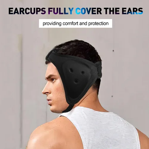 Vista 5 de Gelozid Casco ajustable de lucha libre para BJJ, MMA Grappling y entrenamiento, protector de oídos y casco de protección de coliflor