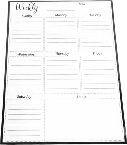 Vista 7 de Hyuduo Magnet Planner, Weekly Dry Erase Board for Fridge with Powerful Magnet, Erasable Reusable Vertical Layout PET Material, for Family Meal