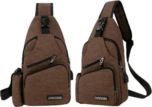 Vista 7 de Peicees Sling Bag for Men Women Shoulder Bag Daypack with Bottle Holder
