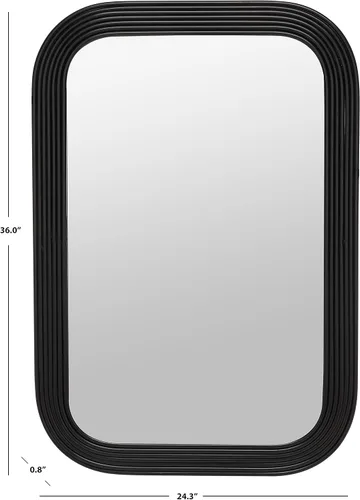 Vista 4 de SAFAVIEH Home Collection Ahna - Espejo de pared rectangular decorativo negro de 24 x 36 pulgadas para dormitorio, sala de estar, baño, entrada