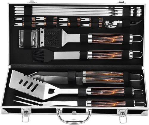 Vista 8 de Grilljoy Accesorios de BBQ Juego de Herramientas de Parrilla - 22 Piezas de Acero Inoxidable Accesorios de Parrilla de Barbacoa para Parrilla al