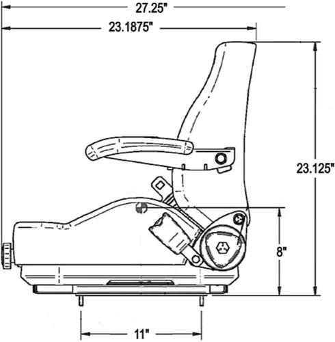 Vista 8 de TRAC SEATS Asiento de suspensión ProRide fabricado en Estados Unidos para Bob Cat, Country Clipper, Cub Cadet, Husqvarna, Dixie Chopper, Dixion