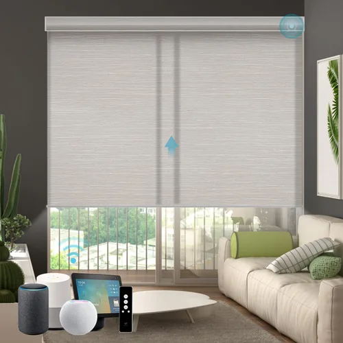 Vista 58 de SmartWings Persianas Motorizadas con Filtro de Luz, Compatible con Matter Thread Homekit Z-Wave Alexa Google, Persianas con 70% de Opacidad Safari