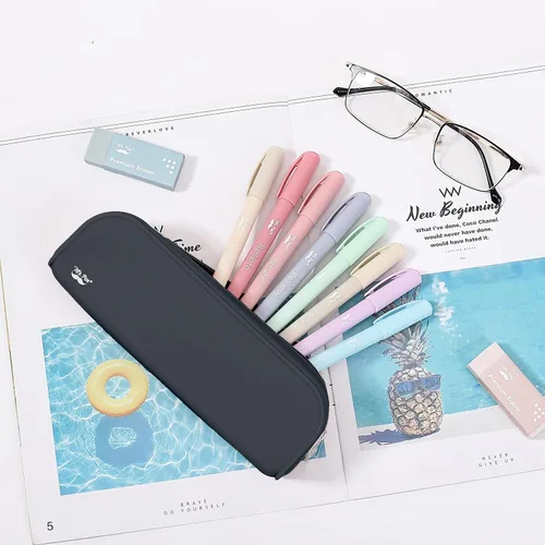 Vista 7 de Mr. Pen - Estuche de silicona para lápices, estuche para lápices negro, estuche pequeño para lápices, estuche para lápices estético Bolsa